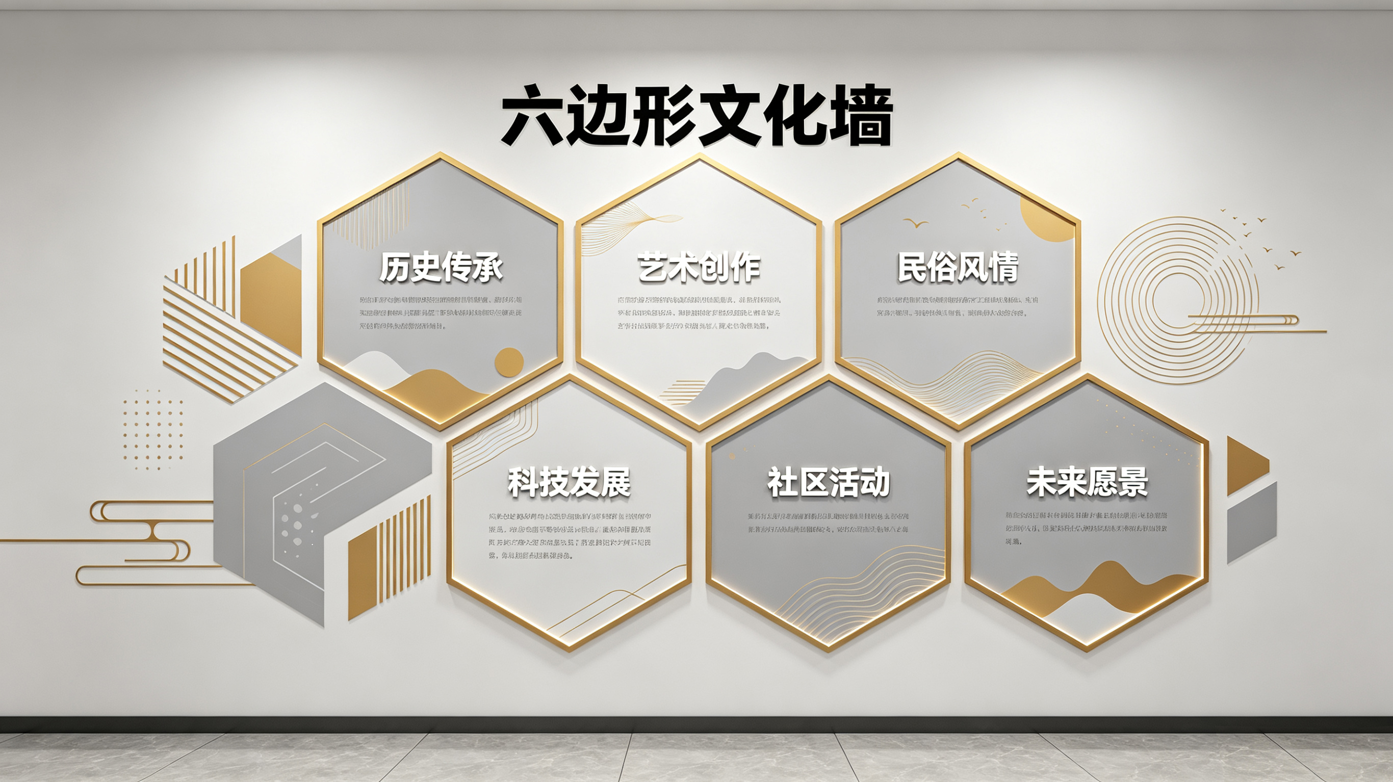 德宏企业文化墙 | 六边形信息美学